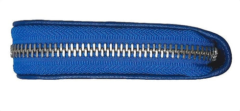 牛革ストライプ長財布(ブルー)