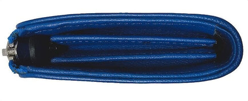 牛革ストライプ長財布(ブルー)