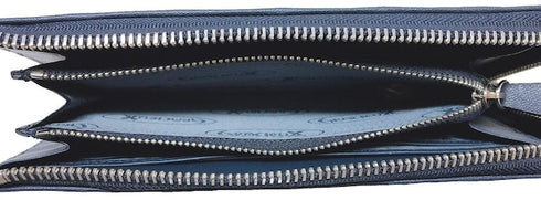 牛革ストライプ長財布(ネイビー)