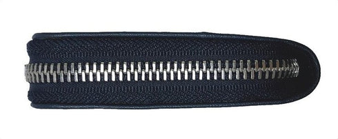 牛革ストライプ長財布(ネイビー)