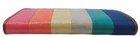 牛革ストライプ長財布(キャメル)