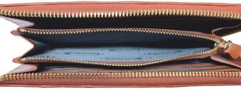 牛革ストライプ長財布(キャメル)