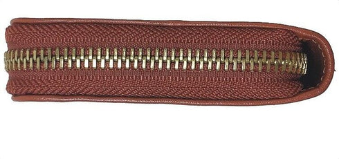 牛革ストライプ長財布(キャメル)