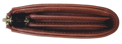 牛革ストライプ長財布(キャメル)