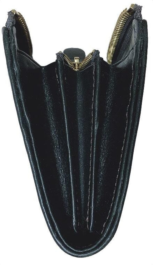 牛革ストライプ長財布(カーキ)