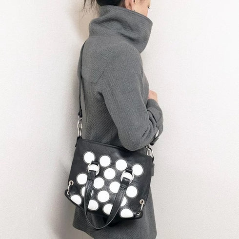 ドットレザーバッグ