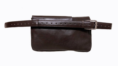 牛革ボディ&ヒップバッグ (ブラック)