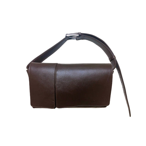 牛革ボディ&ヒップバッグ (ブラウン)