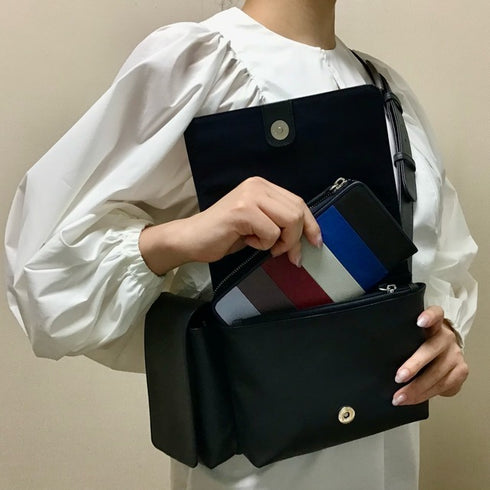 牛革ボディ&ヒップバッグ (ゴールド)