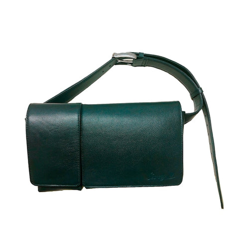 牛革ボディ&ヒップバッグ (グリーン)