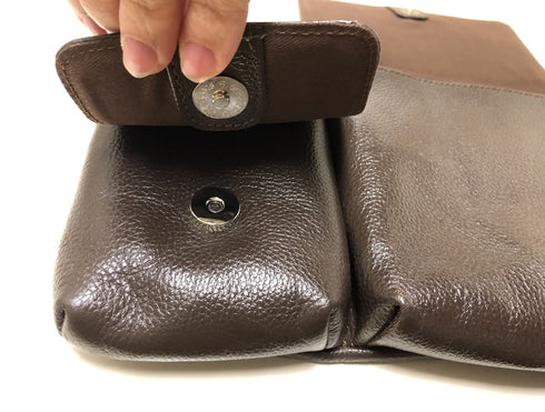 牛革ボディ&ヒップバッグ (レッド)