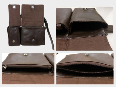 牛革ボディ&ヒップバッグ (オレンジ)