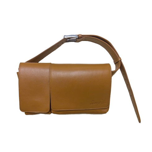 牛革ボディ&ヒップバッグ (キャメル)