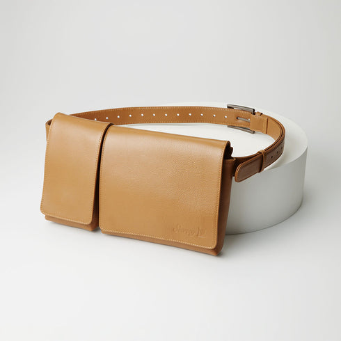 Body & Hüfttasche aus Rindsleder (orange)