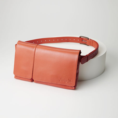 Cowhide body and hip bag (orange)