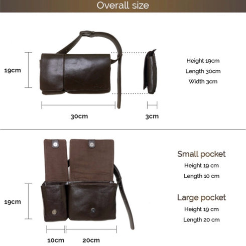 Cowhide body and hip bag (orange)