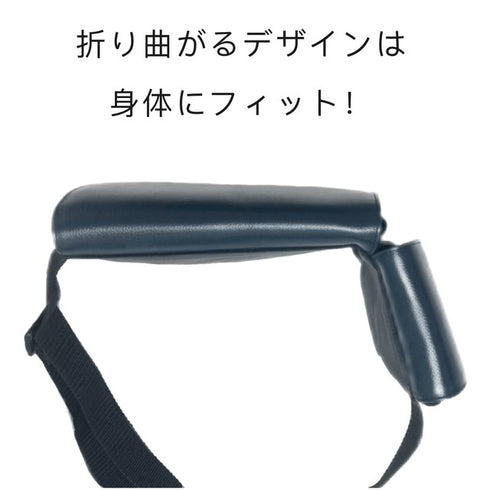 ナイロン × 牛革ボディ&ヒップバッグ(ブラック&ブラック)