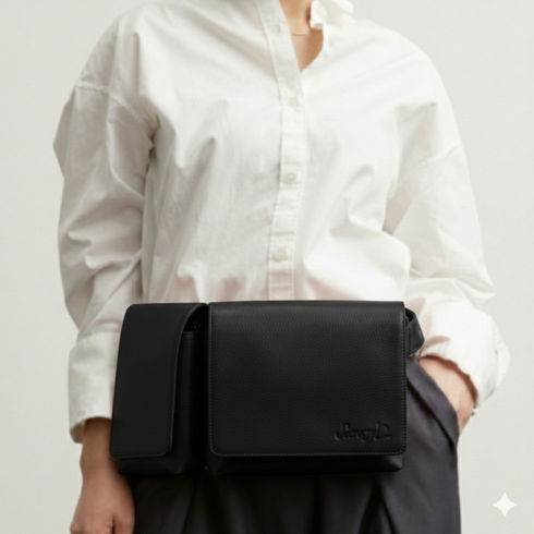 Body & Hüfttasche aus Rindsleder (orange)