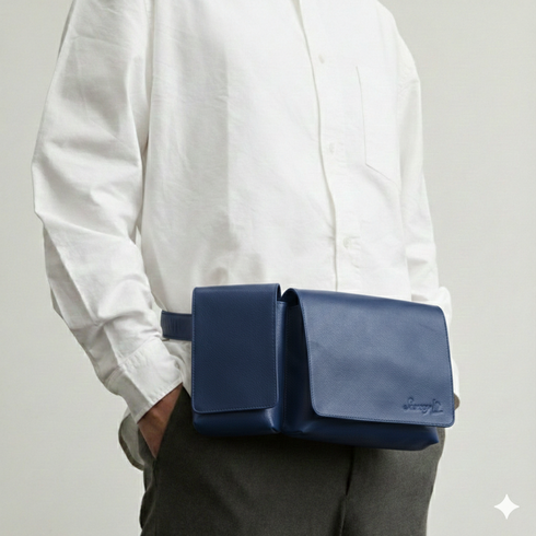 Body & Hüfttasche aus Rindsleder (orange)