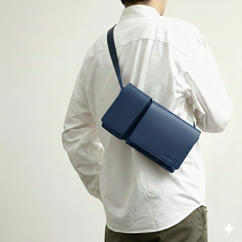 Body & Hüfttasche aus Rindsleder (orange)