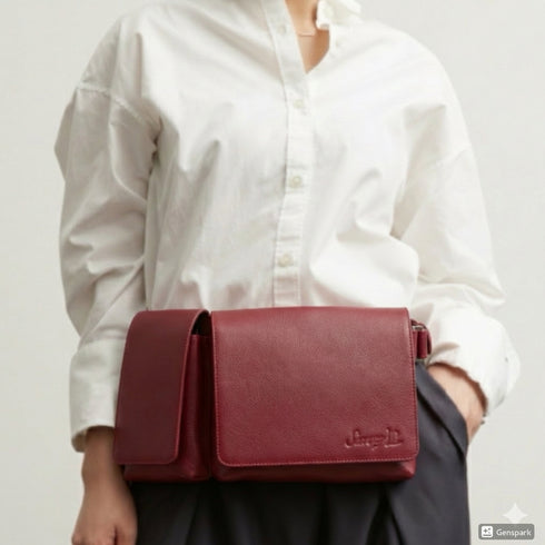 Body & Hüfttasche aus Rindsleder (orange)