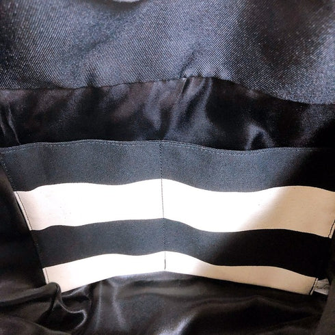 ボーダーバルーンバッグ(ブラック)