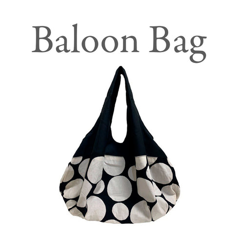 ランダムドットバルーンバッグ(ブラック×ホワイトドット)