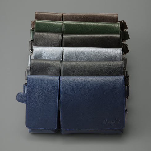 カスタム 牛革ボディ&ヒップバッグ(ネイビー)